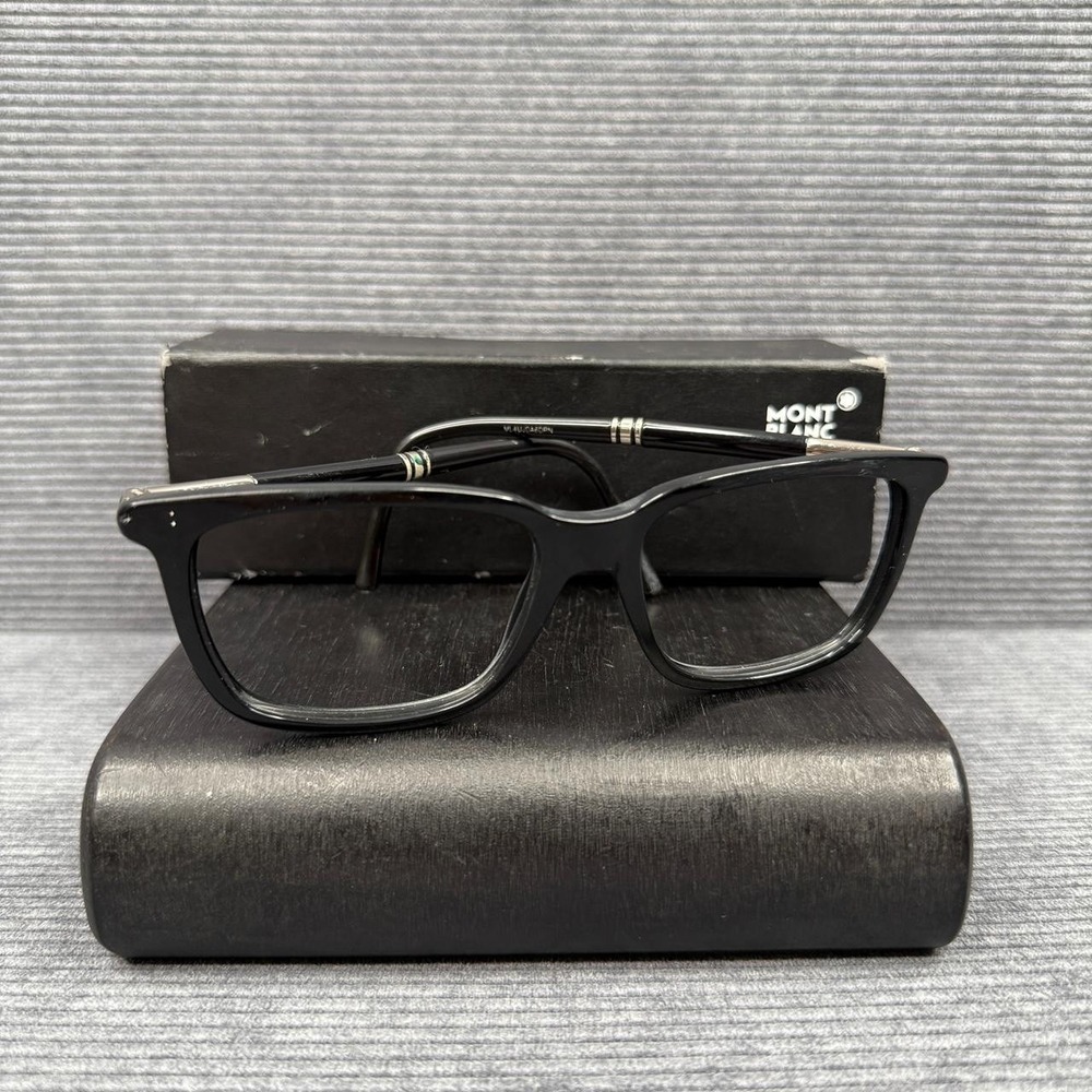 Montblanc Black Square Sunglasses Frames Y2k  Glasses Men's w/ Box